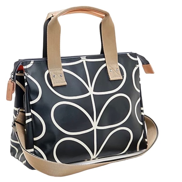 Orla Kiely Bags Orla Kiely Printed Canvas Messenger Watson Linear Stem Black And White
